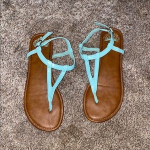 Fergalicious Mint Patent Leather Sandals